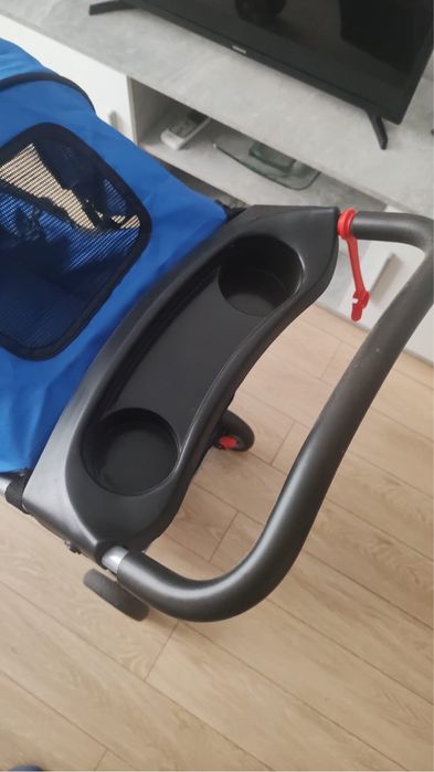 Carucior pliabil pentru caini si pisici, albastru, 75x45x97