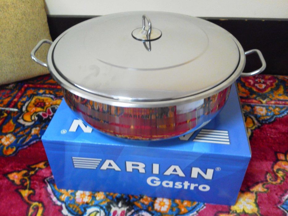 Cratita cu fund dublu capac Inox-15,5L