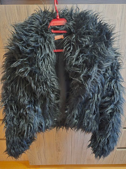 Пухено палтенце черно