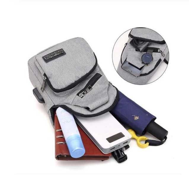 Чанта за рамо за документи пътуване Чанти през рамо с USB изход