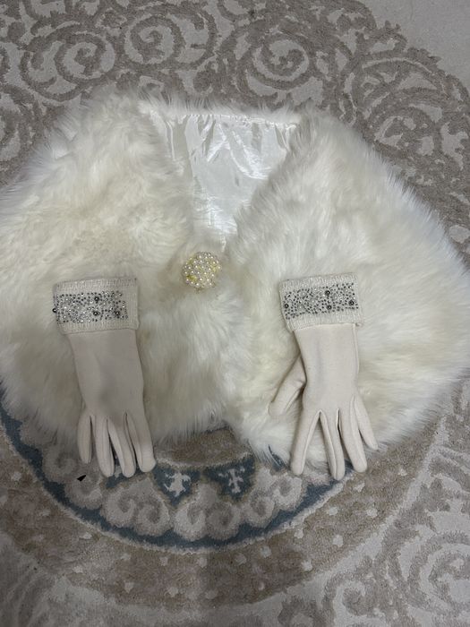 Свадебная шубка + перчатки