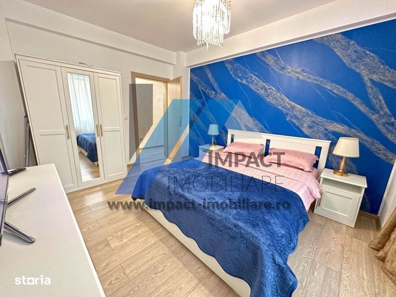 Mobilat si utilat LUX, Brazda,etaj2 cu lift,centrala termica, bloc nou
