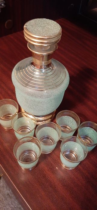 Набор  Графин и 7 рюмок  хрусталь  Чехословакия