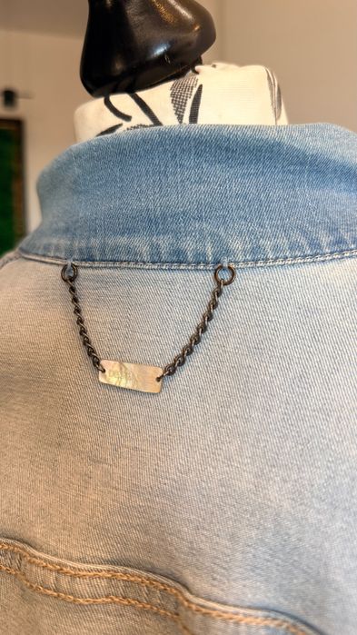 Geaca de blugi denim / S / dantela ștrasuri mărgele / impecabila