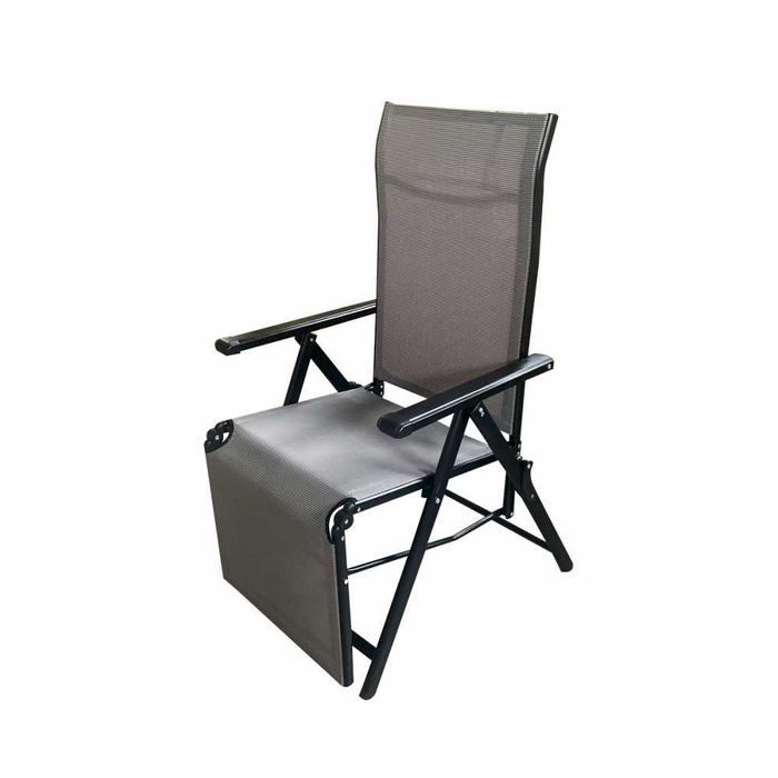 Sezlong pliabil de gradina din otel, pliabil,  165x48x115 cm gri