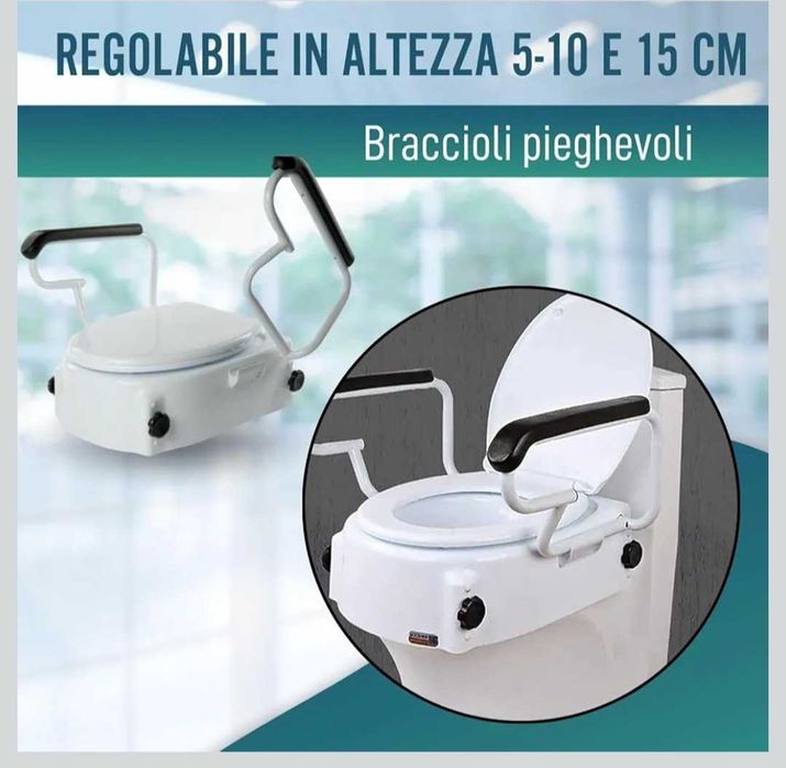 Inaltator scaun de toaletă OrtoPrime  rabatabil cu cotiere PRET REDUS