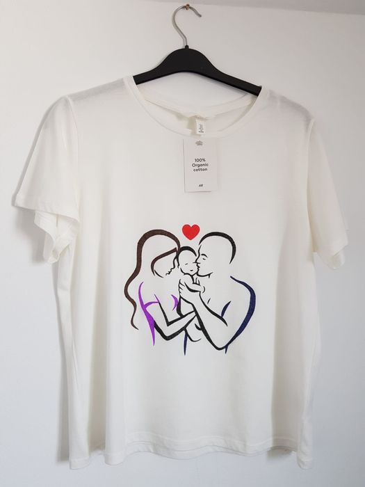 Tricou pictat pe comanda maternitate/familie/sarcina