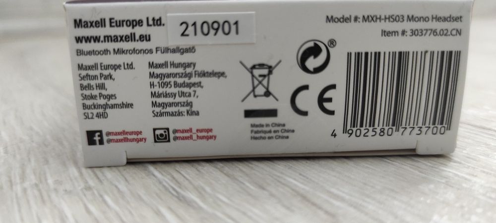 Блутут слушалка Maxell