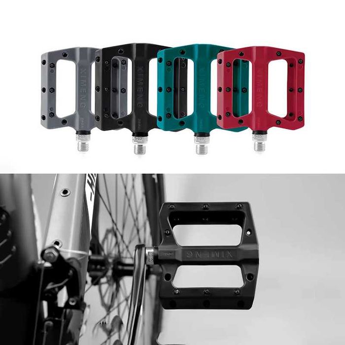 Композитни педали за велосипед, Машинни лагери, Пинове, Плоски, Цветни