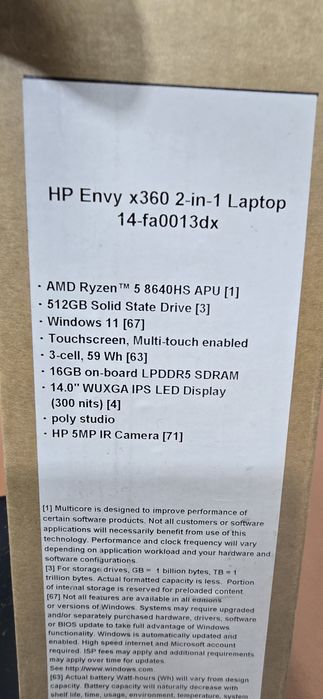 Бизнес-ультрабук HP Envy x360 2-in-1 (14-fa0013dx)
