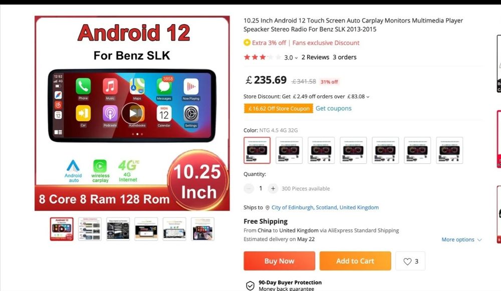 10.25" Android мултимедия за Mercedes SLK SLC