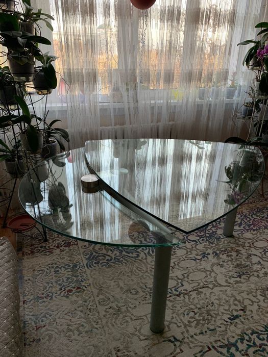 Стол стеклянный, раскладной