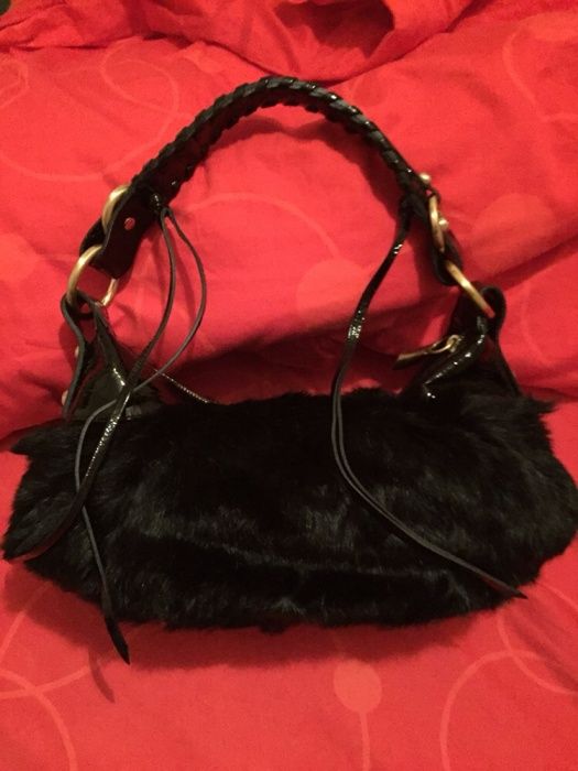 Дамска чанта от заек естествен косъм