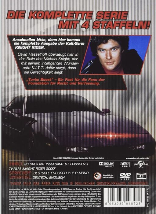 Film Serial Knight Rider - Complete Collection [26 DVDs] Originale