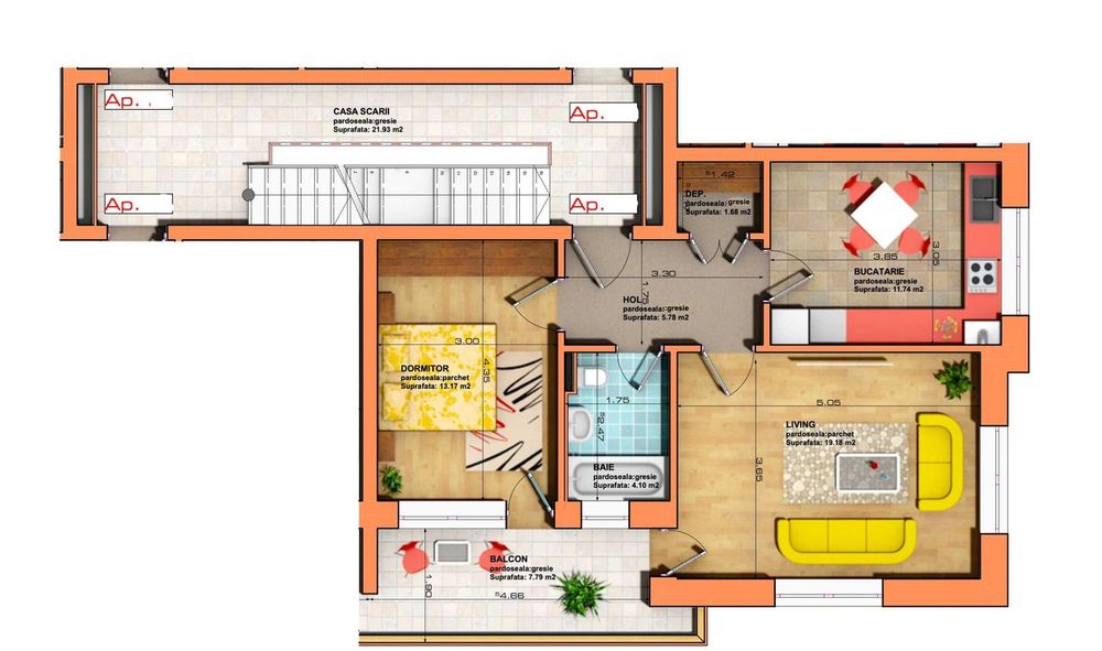 Apartament 2 Camere | Imperial Residence Tractorul