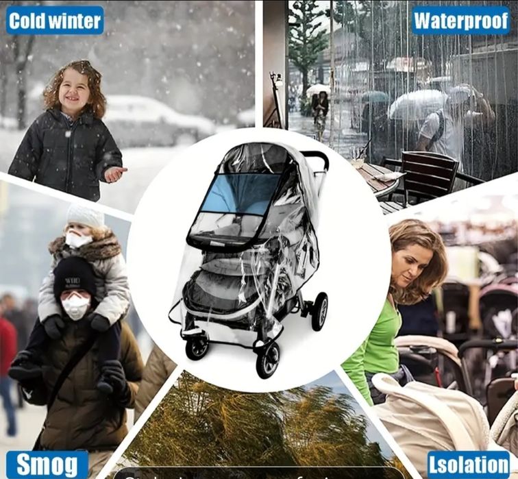 Универсален дъждобран за бебешка  количка