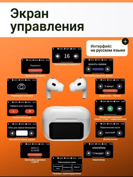 AIRPODS PRO9 zamonaviy ekranli qutilarda