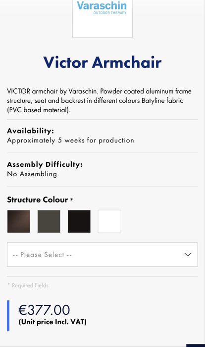 Стол Varaschin brown 2 бр.