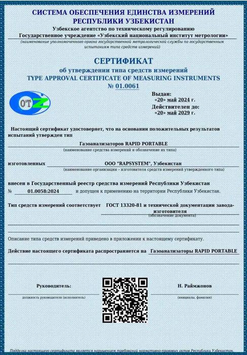 Газоанализатор CO (оксид углерода) портативный Rapid Portable RPT2