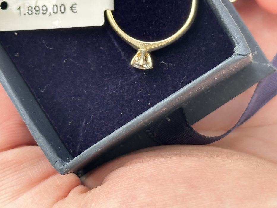 Inel Logodna 1.66 grame aur 14k + diamant 0.3 karate tw/si nou !