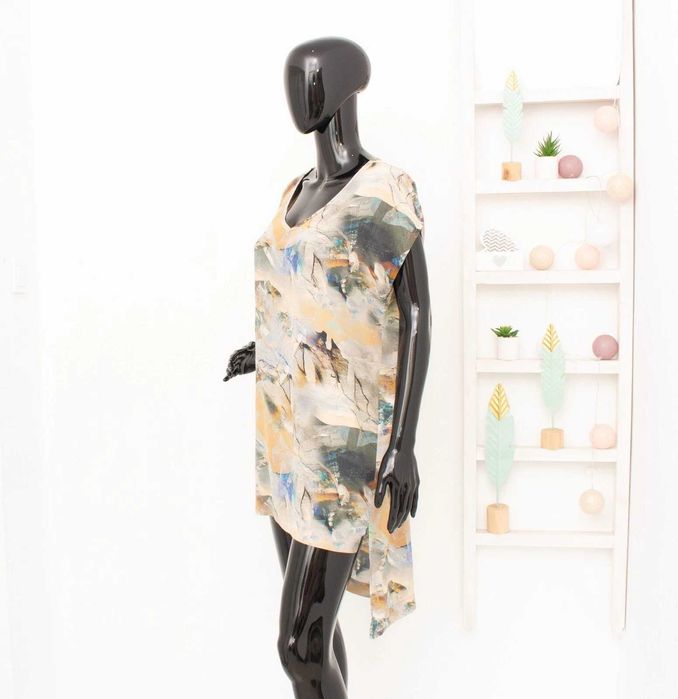 Gestuz дамска блуза от 100% коприна абстрактен принт 38
