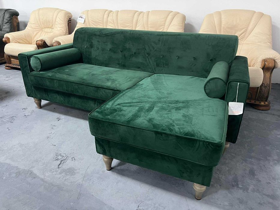 ПРОМОЦИЯ!!! Зелен диван от плат с лежанка