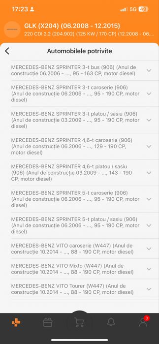 Debitmetru Mercedes
