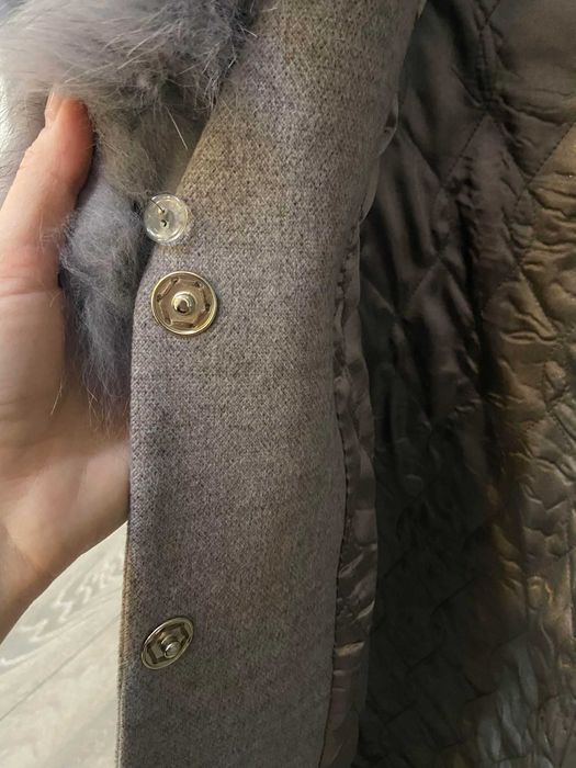 palton cu guler de blana naturala
