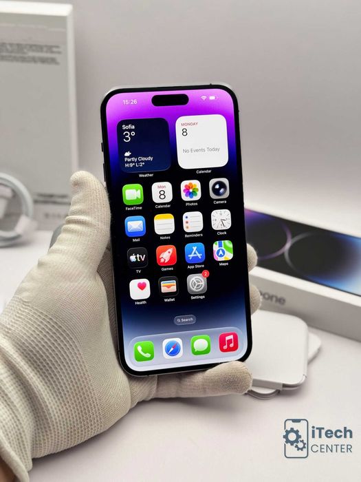 iPhone 14 Pro MAX, 128GB, Purple, 100% батерия, КАТО НОВ, 1г ГАРАНЦИЯ!