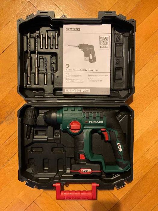 Акумулаторен перфоратор Parkside 12V Две функции внос Германия