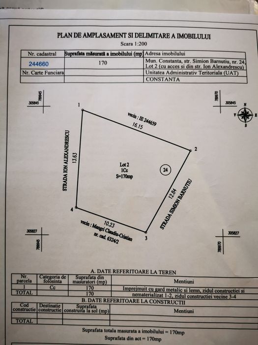 Teren  intravilan în Constanța 170 mp