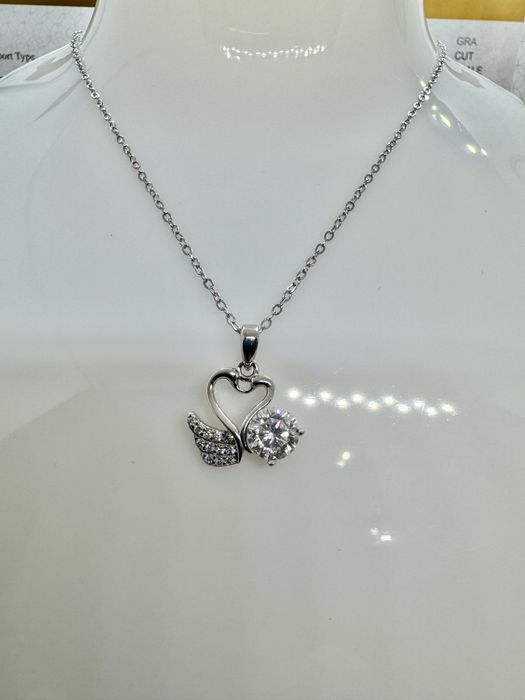 Сребърно колие с мойсанит (Диамант) 1 карат