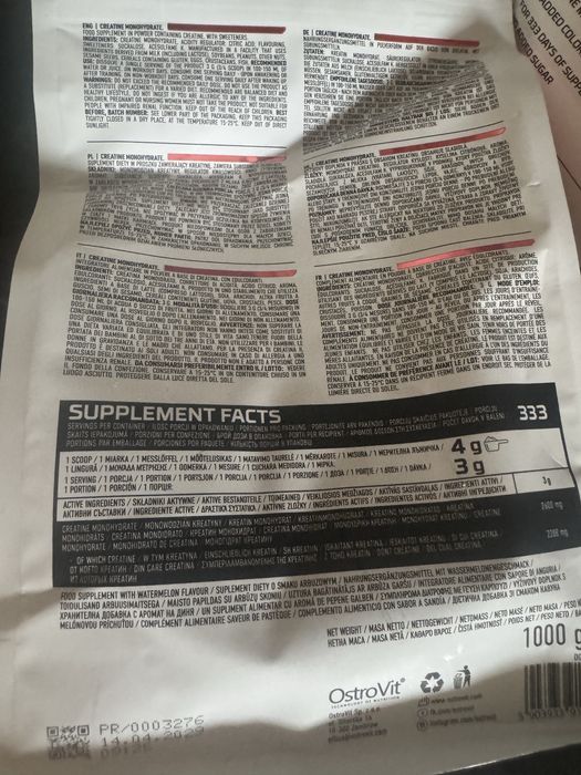 Creatine monohydrate 1Kg