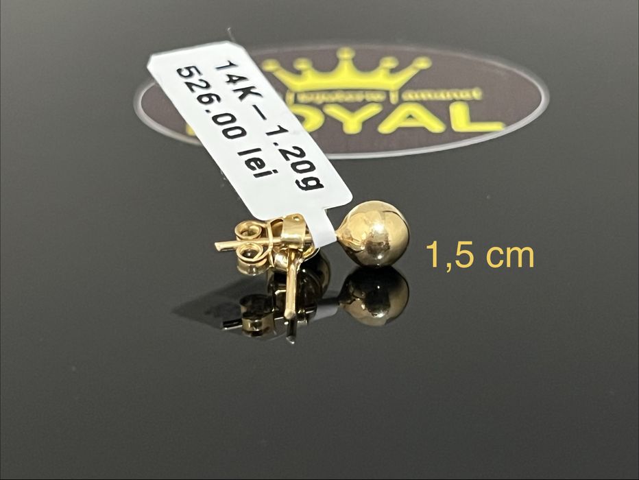 Bijuteria Royal CB : Cercei bob aur 14k 585  1,20 gr