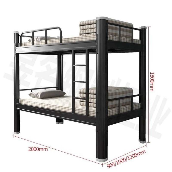 Temirdan yasalgan ikki qavatli krovat mustahkam dizayn