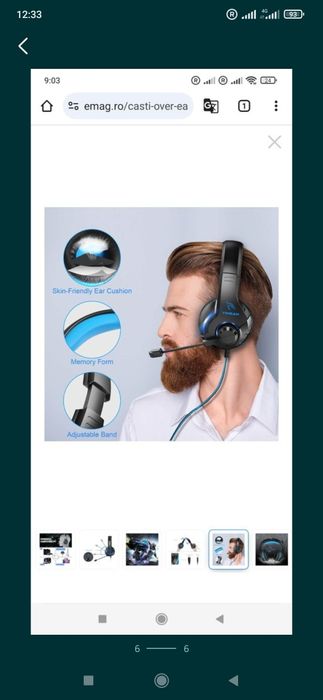 Casti audio Over-Ear Yinsan, Gaming. Stereo surround, Noise Cancelling