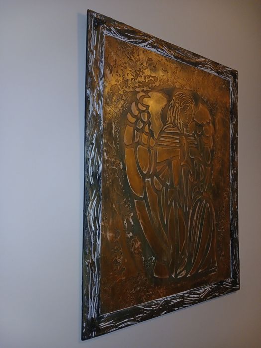 Продавам картина смесена техника "Ангел пазител "60/78см.