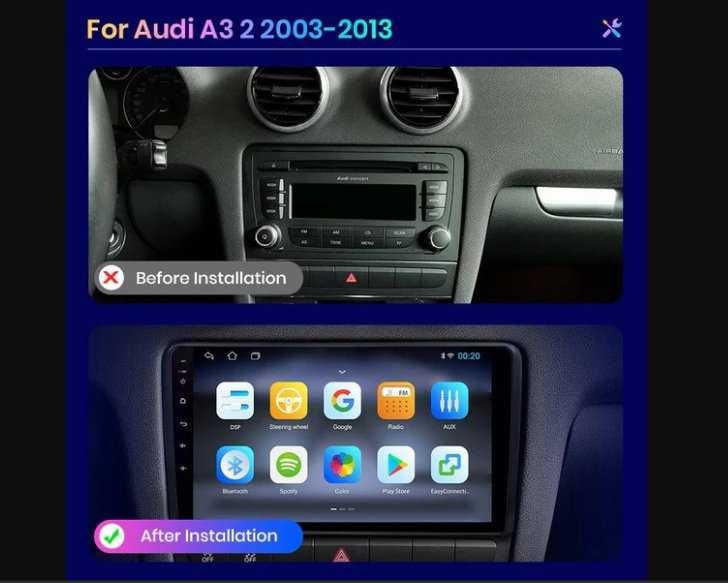 Audi A3 2003 - 2013 Мултимедия с НАВИГАЦИЯ АНДРОИД