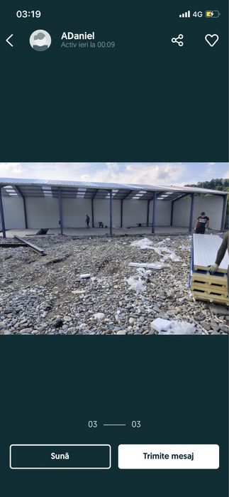 Vand hala metalica 10m x30m complecta la cheie cu panou