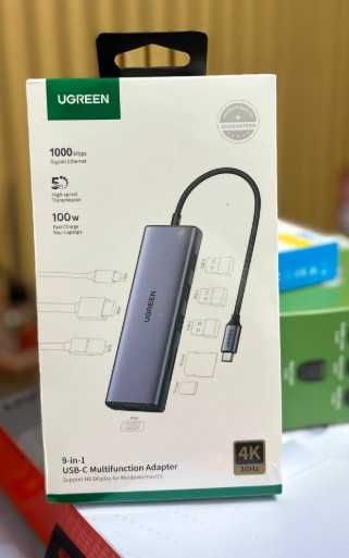 Адаптер USB-c, 4K, Ugreen 9 in 1. Новый, запакованный