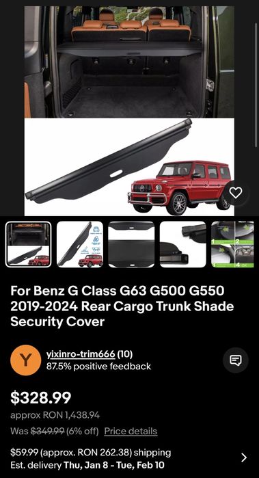 Mercedes G class Set covorase+portbagaj/ Plasa reverticala+rulou OEM!