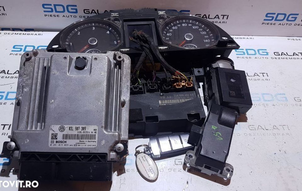 Kit Pornire Calculator Motor ECU VW Passat B6 2.0TDI CBAB 2005 - 2010 COD : 03L907309 03L 907 309