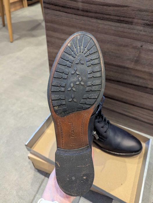 Дамски боти Грация в син цвят, естествена кожа, 41 номер