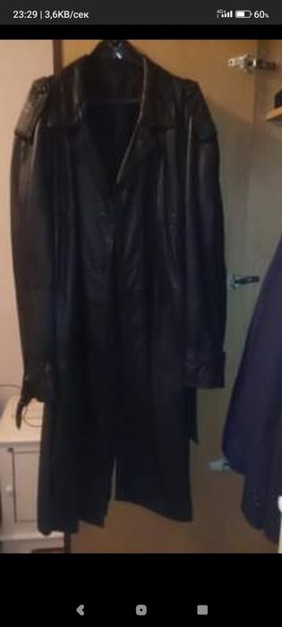 Кожено мъжко манто