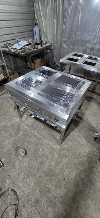 Газ плита ва ток плиталар стол стелаж ва мойкалар