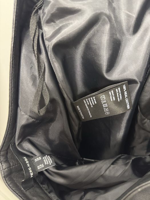 Pantaloni cargo piele naturala Vero Moda