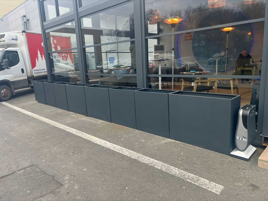 Jardiniere ghivece dreptunghiulare reglabile din tabla H 80 cm