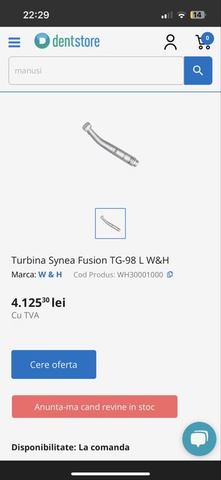 Turbina W&H Synea Fusion Stomatologie dentara 50% OFF