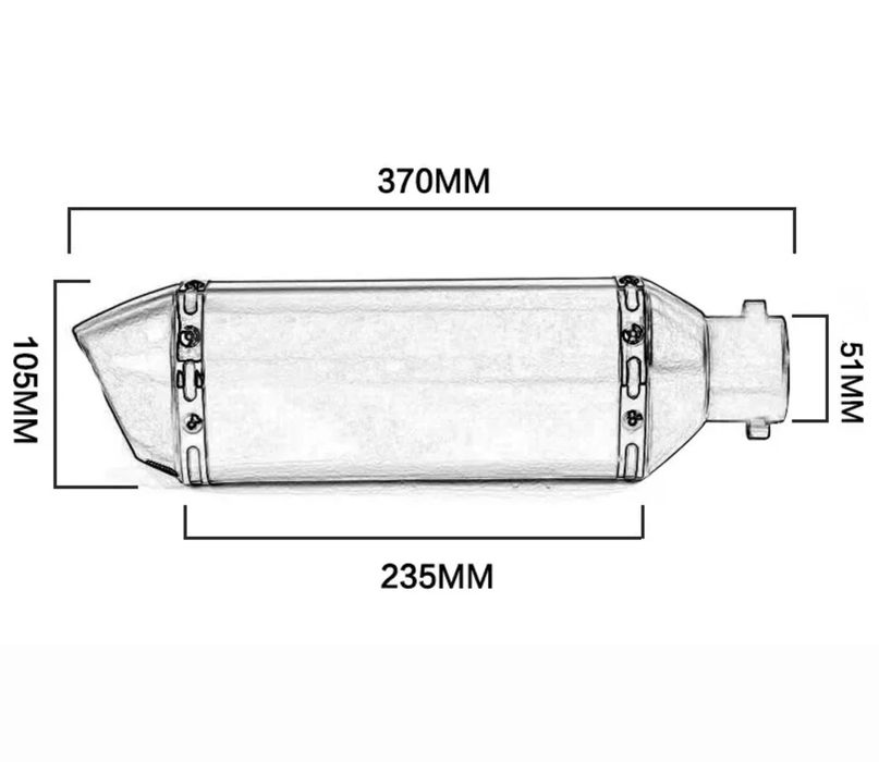 Toba sport moto ATV evacuare finala esapament carbon tobe
