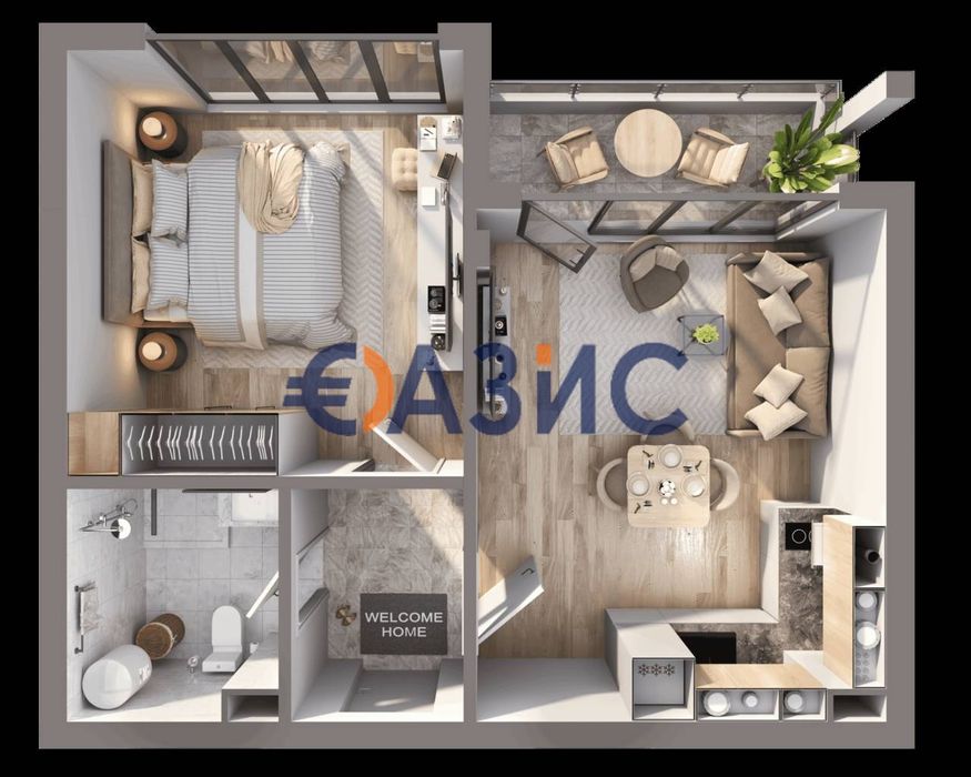 Апартамент с 1 спалня в новия комплекс „Съни Парадайз“, Слънчев бряг,